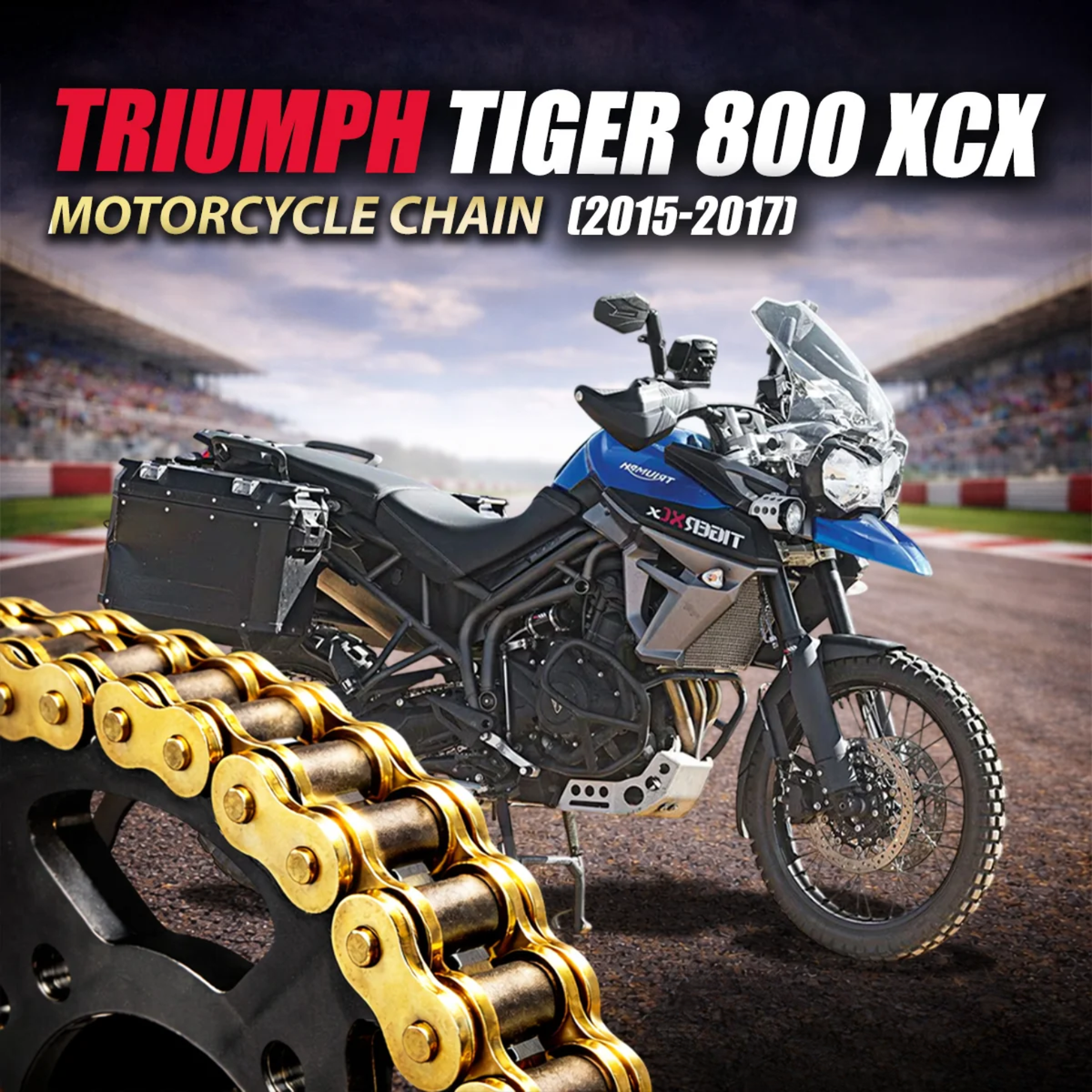 Crank1 Triumph Tiger 800 XCX (2015-2017) 525 Pitch ZVM-X 124L Chain - Gold