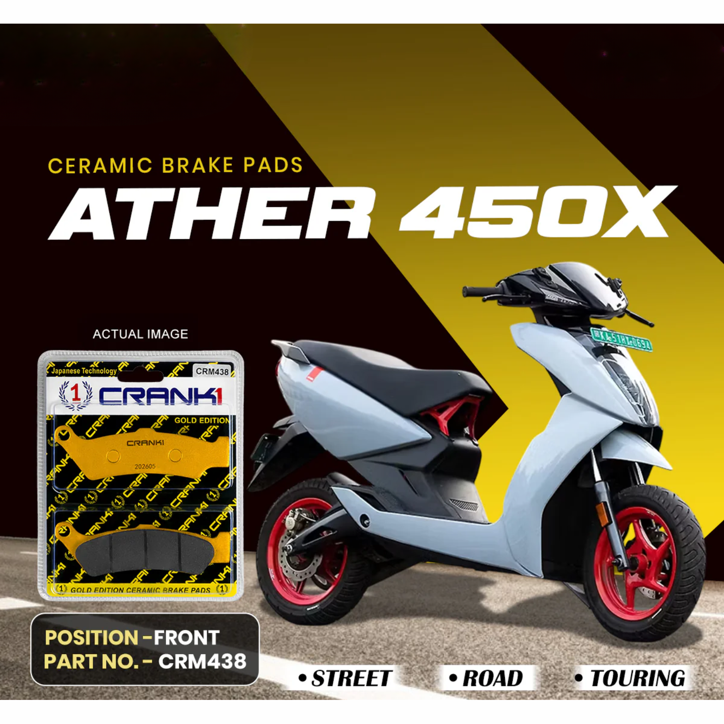 Crank1 Ceramic Brake Pads for Ather 450X
