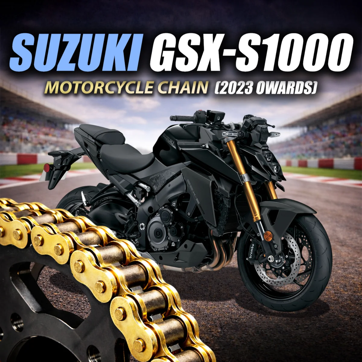 Crank1 Suzuki GSX-S1000 (2023 Owards) 525 Pitch ZVM-X 116L Chain - Gold