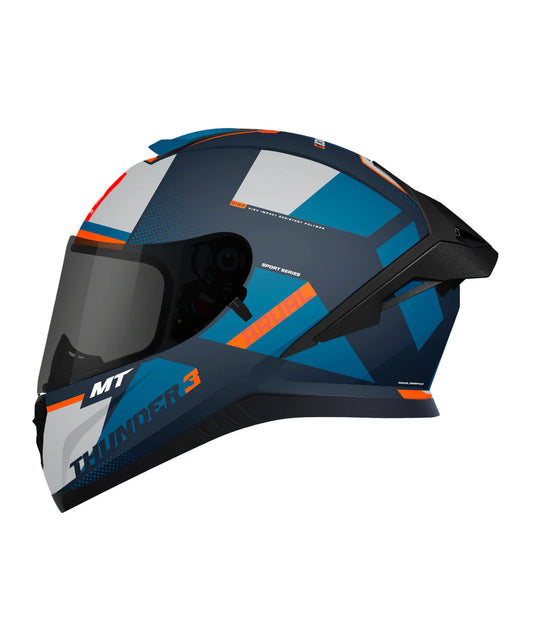 MT Thunder 3 SV Pro Arual C7 Helmet - Gloss Grey Blue Orange