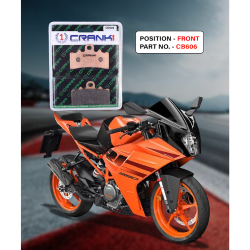 Crank1 Fully Sintered H2 Series Brake Pads for KTM RC 390 (2014 Onwards)