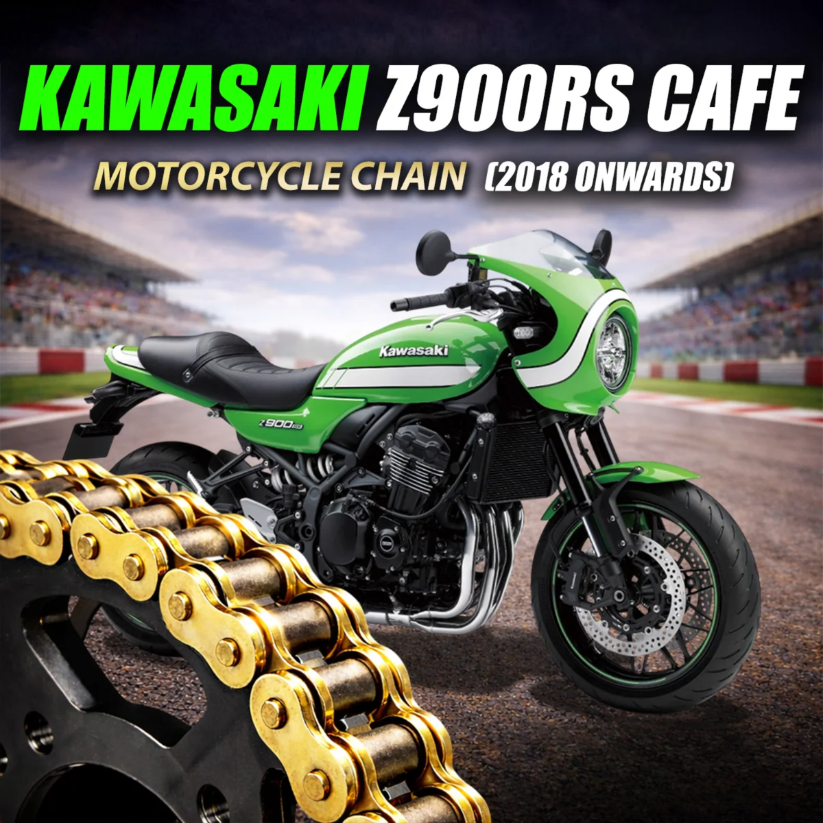 Crank1 Kawasaki Z900RS Cafe (2018 Onwards) 525 Pitch ZVM-X 114L Chain - Gold