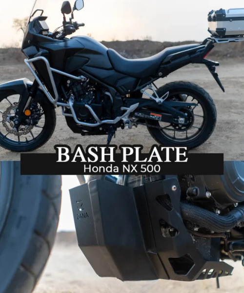 Zana Bash Plate for Honda NX500 - Black - ZI-8474