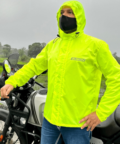 Bison ProGear Aqua Shield Rain Hoodie - Hi-Viz Yellow