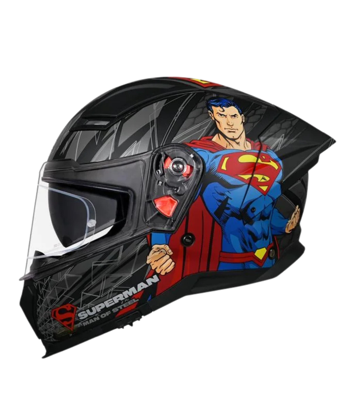 Studds Helios Superman Edition Graphics Helmet - Matt Black Blue N1 - Studds