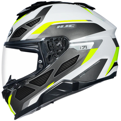 HJC I71 Zest MC3H Helmet - Black White & Fluorescent Green