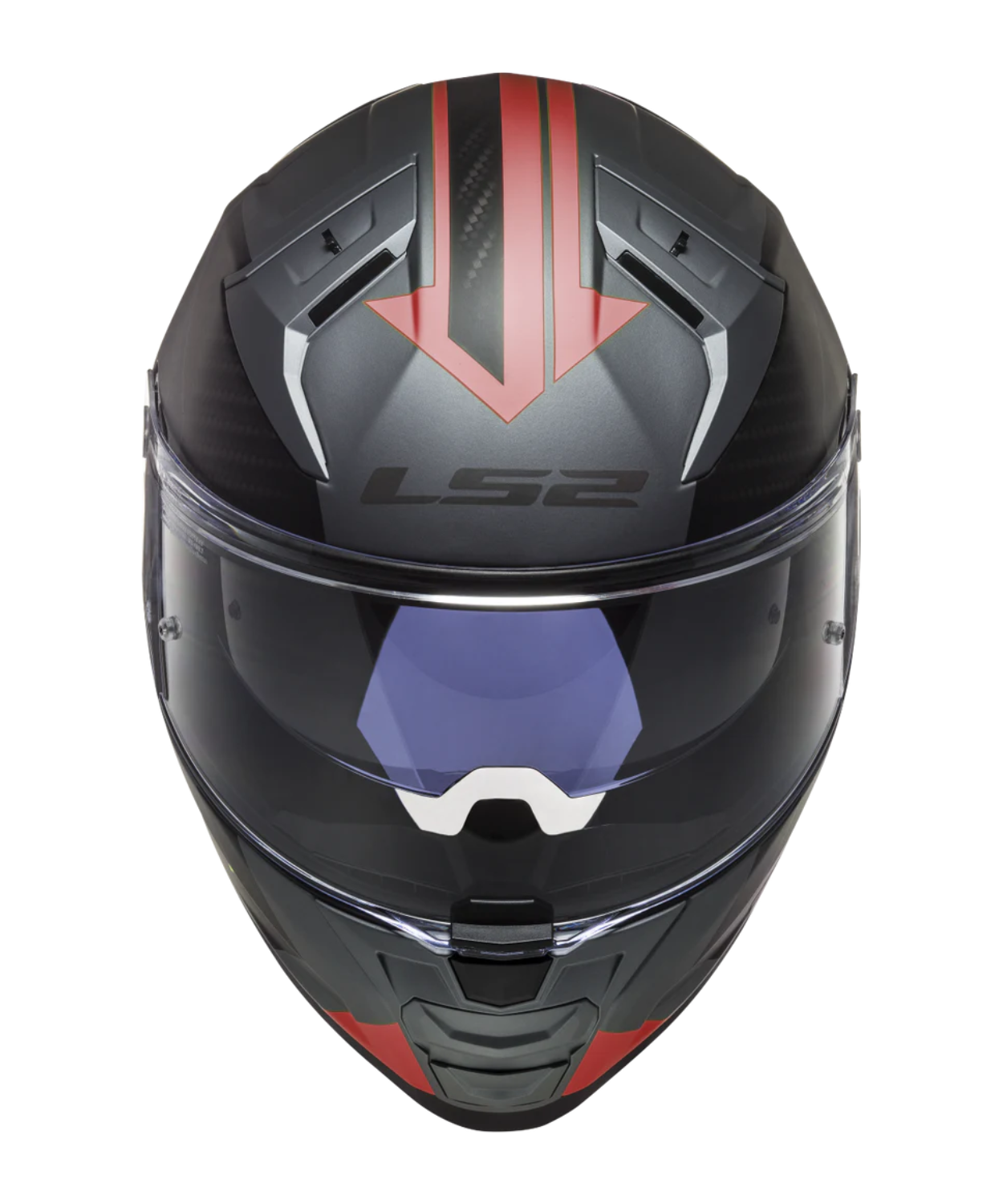 LS2 FF811 Vector II Splitter Matt Titanium Helmet - Red
