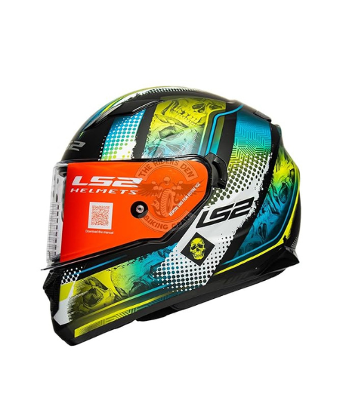 LS2 FF320 Stream Evo Mara Helmet - Black Hi-Viz Yellow D-Ring