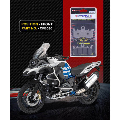 Crank1 Carbon Brake Pads for BMW R1200 GSA (2014-2018)
