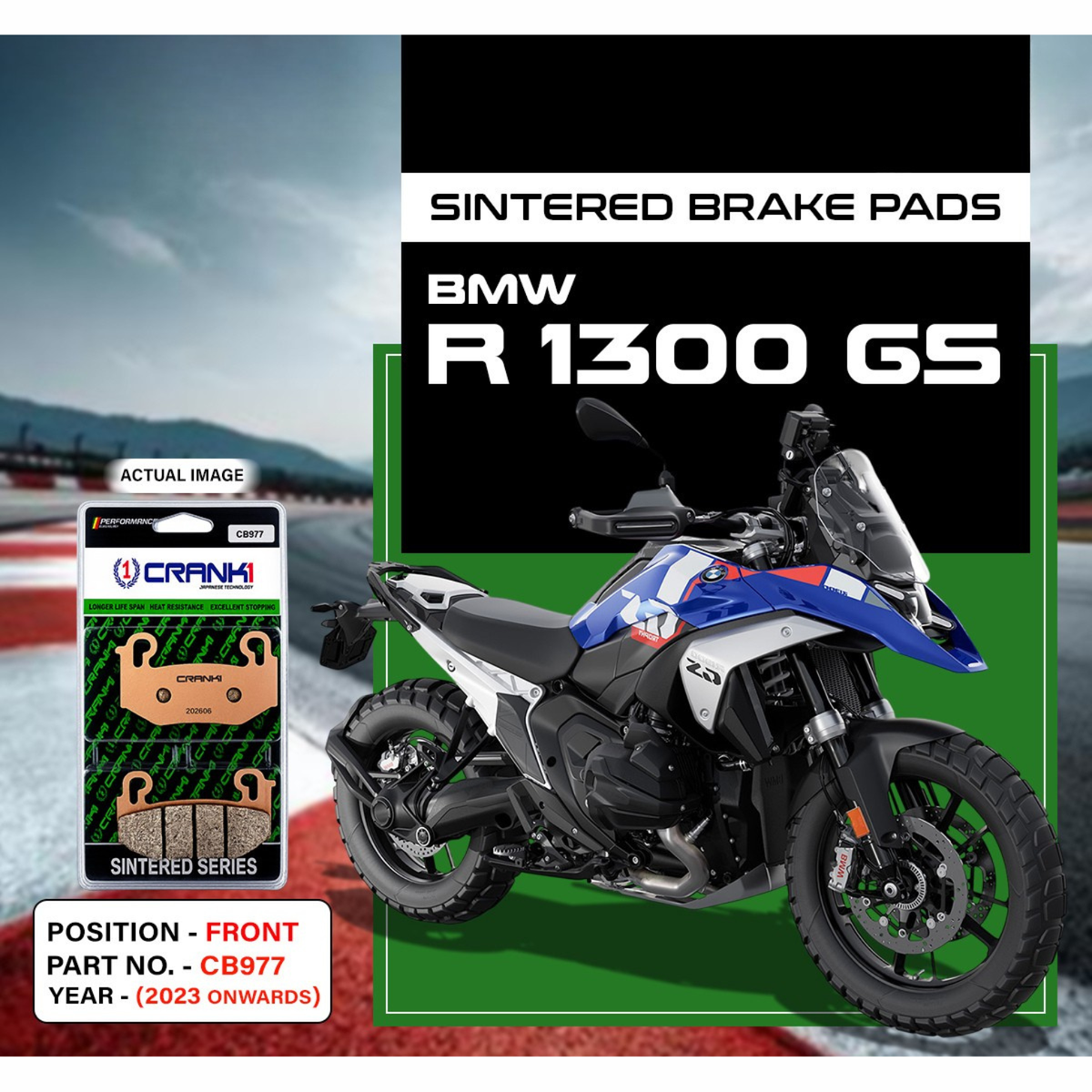 Crank1 BMW R 130GS (2023 Onwards) Sintered Brake Pads - Crank 1