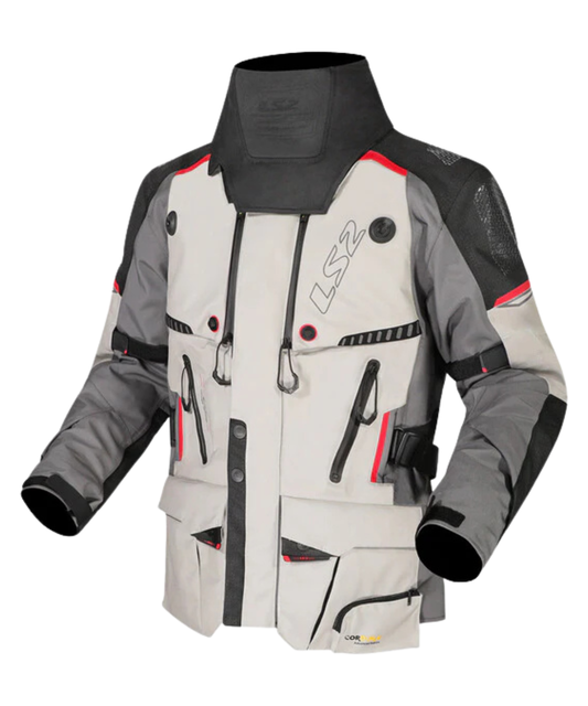 LS2 Apollo Man Riding Jacket - Grey Black Red