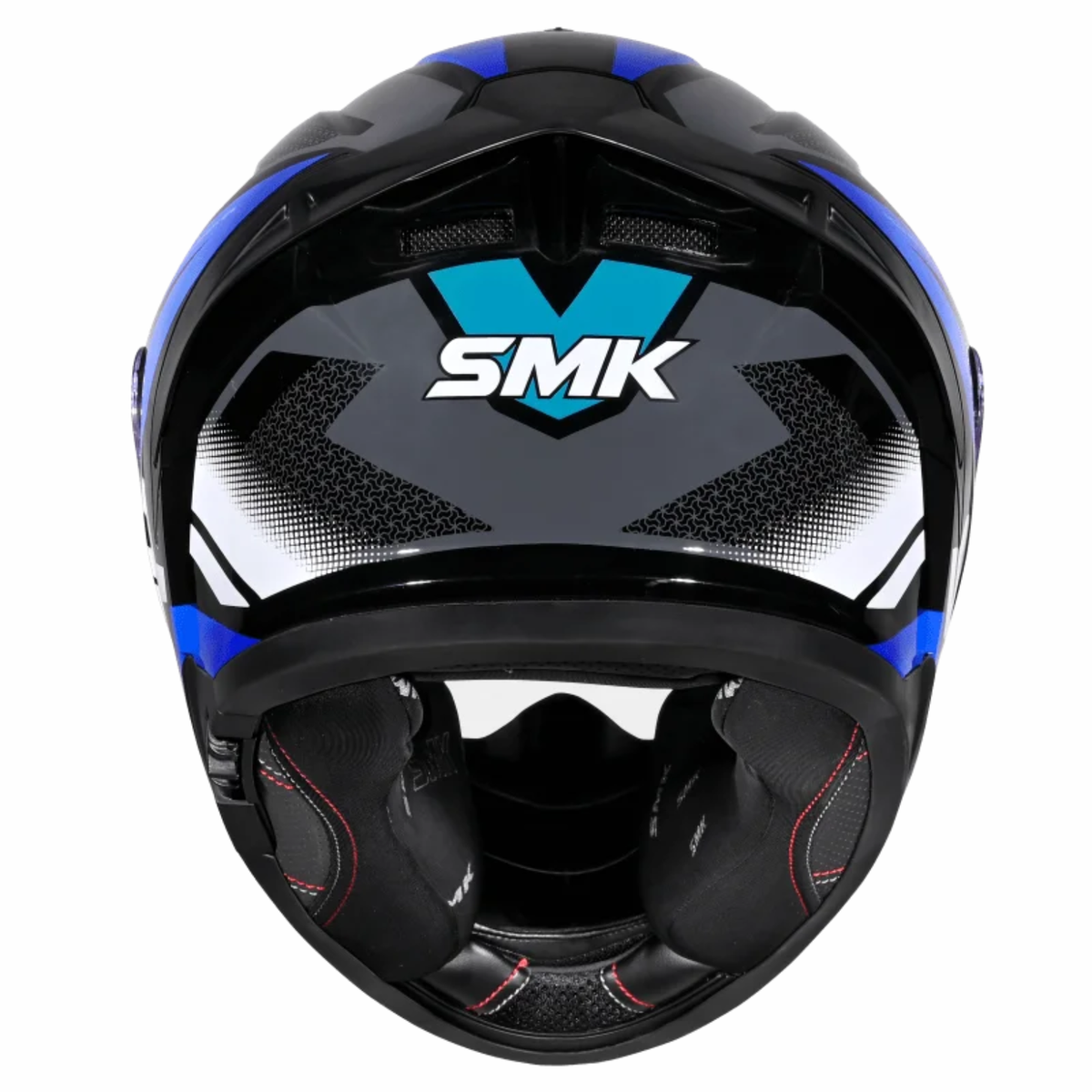 SMK Typhoon Thorn GL251 Gloss Grey Blue Helmet - SMK