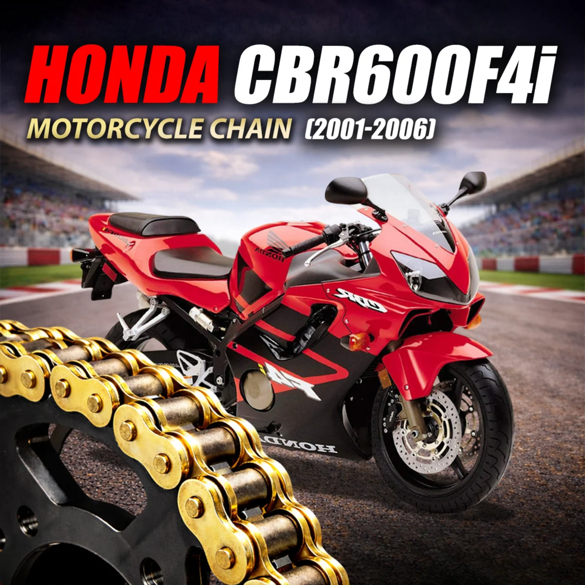 Crank1 Honda CBR 600F4i (2001-2006) 525 Pitch ZVM-X 112L Chain - Gold