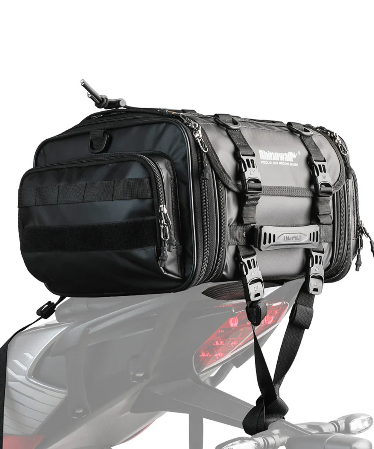 Rhinowalk Deluxe Cruiser Tail Bag 26L - Black - MT4026