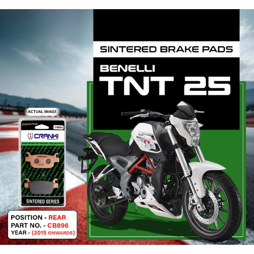Crank1 Fully Sintered H2 Series Brake Pads for Benelli TNT 25 (2015 Onwards)