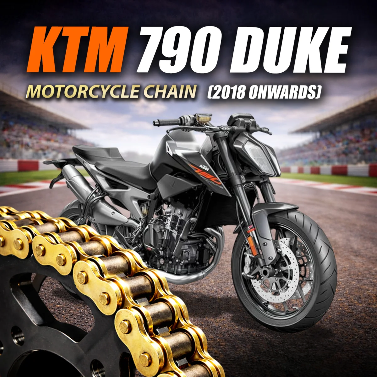 Crank1 KTM 790 Duke (2018 Onwards) 520 Pitch ZVM-X 118L Chain - Gold