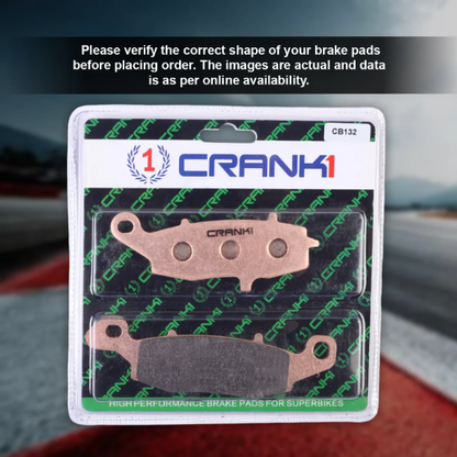 Crank1 Fully Sintered H2 Series Brake Pads for Kawasaki ER-6n