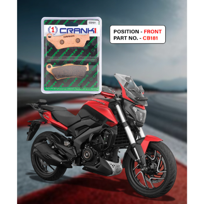 Crank1 Fully Sintered H2 Series Brake Pads for Bajaj Dominar 400 (2016-2018)