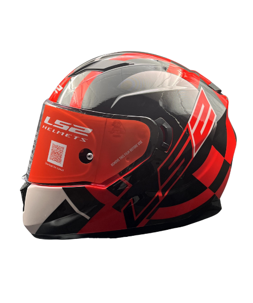 LS2 FF320 Stream Evo Target Helmet - Black 7C Red D-Ring