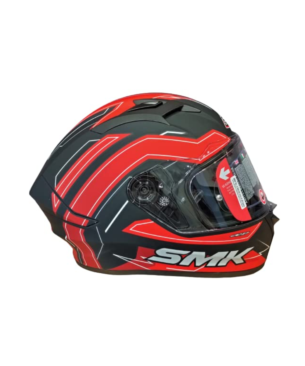 SMK Stellar Bolt Matt Black Red White (MA231) Helmet - SMK