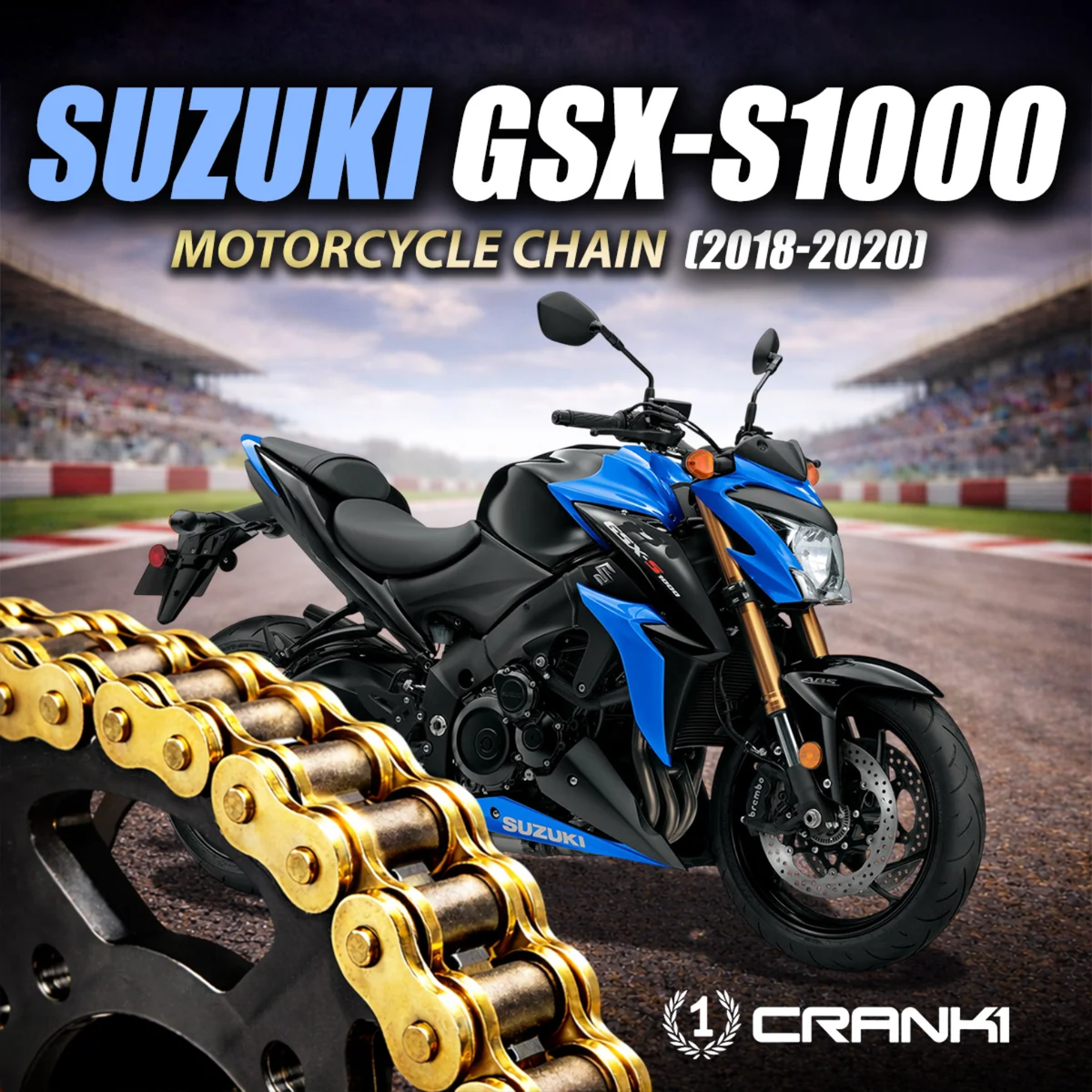 Crank1 Suzuki GSX-S1000 (2018-2020) 525 Pitch ZVM-X 116L Chain - Gold