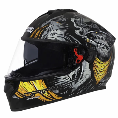 Studds Drifter D3 Rampage Decor Graphics Helmet - Matt Black Yellow N5