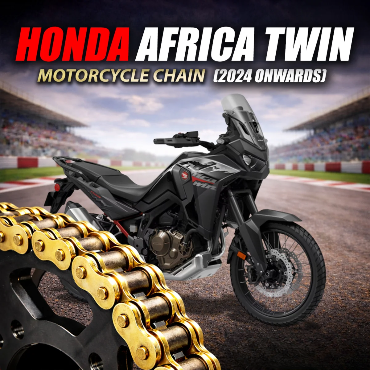 Crank1 Honda Africa Twin (2024 Onwards) 525 Pitch ZVM-X 124L Chain - Gold
