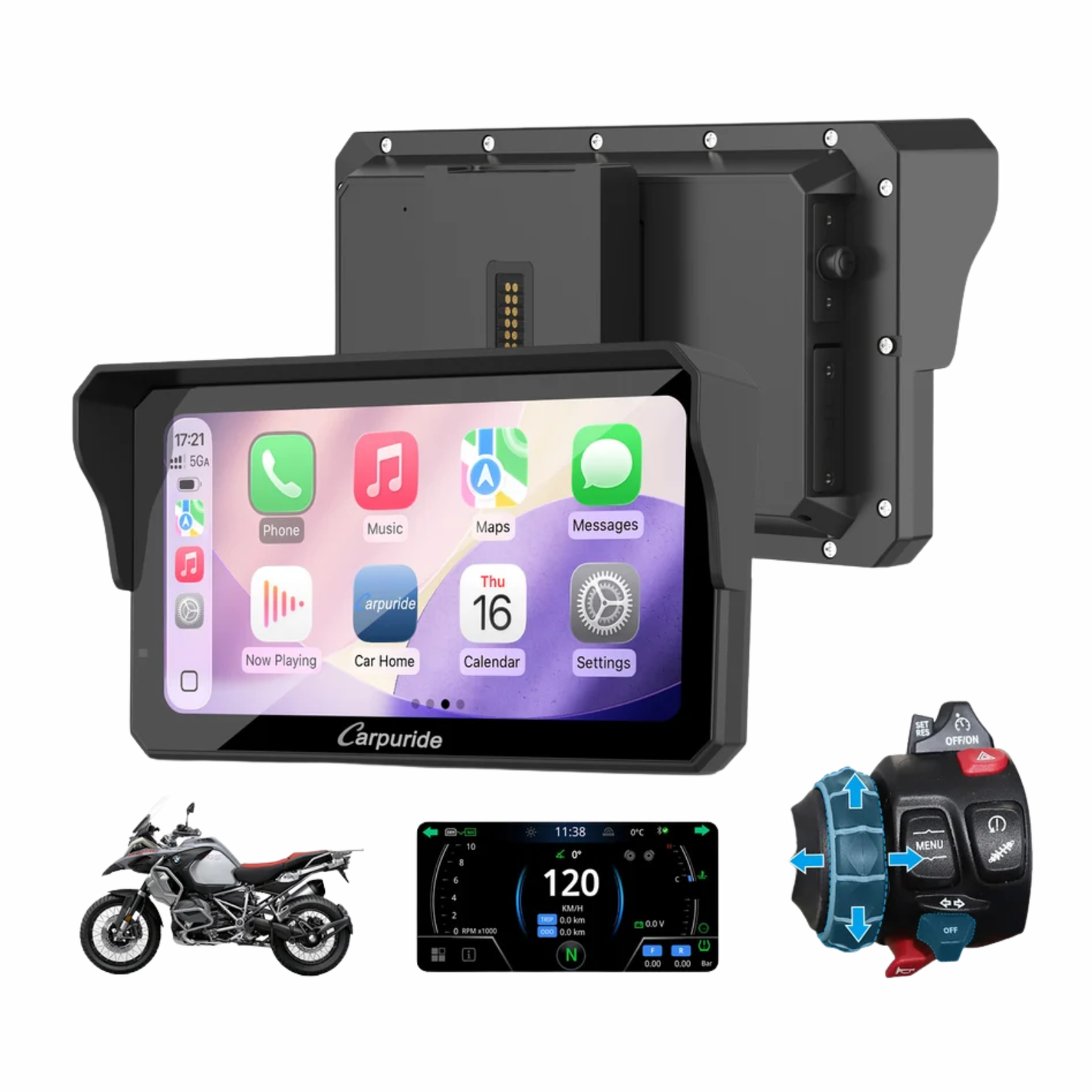 Carpuride W602BS 6-Inch BMW Motorcycle Stereo