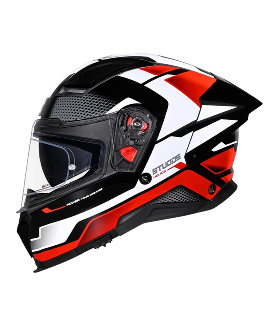 Studds Helios D1 Asphalt Decor Graphics Helmet - Gloss Black Red N2