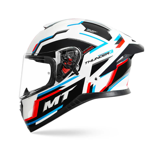 MT Thunder 3 SV Pro Blaze A7 Helmet - Gloss White Blue Red