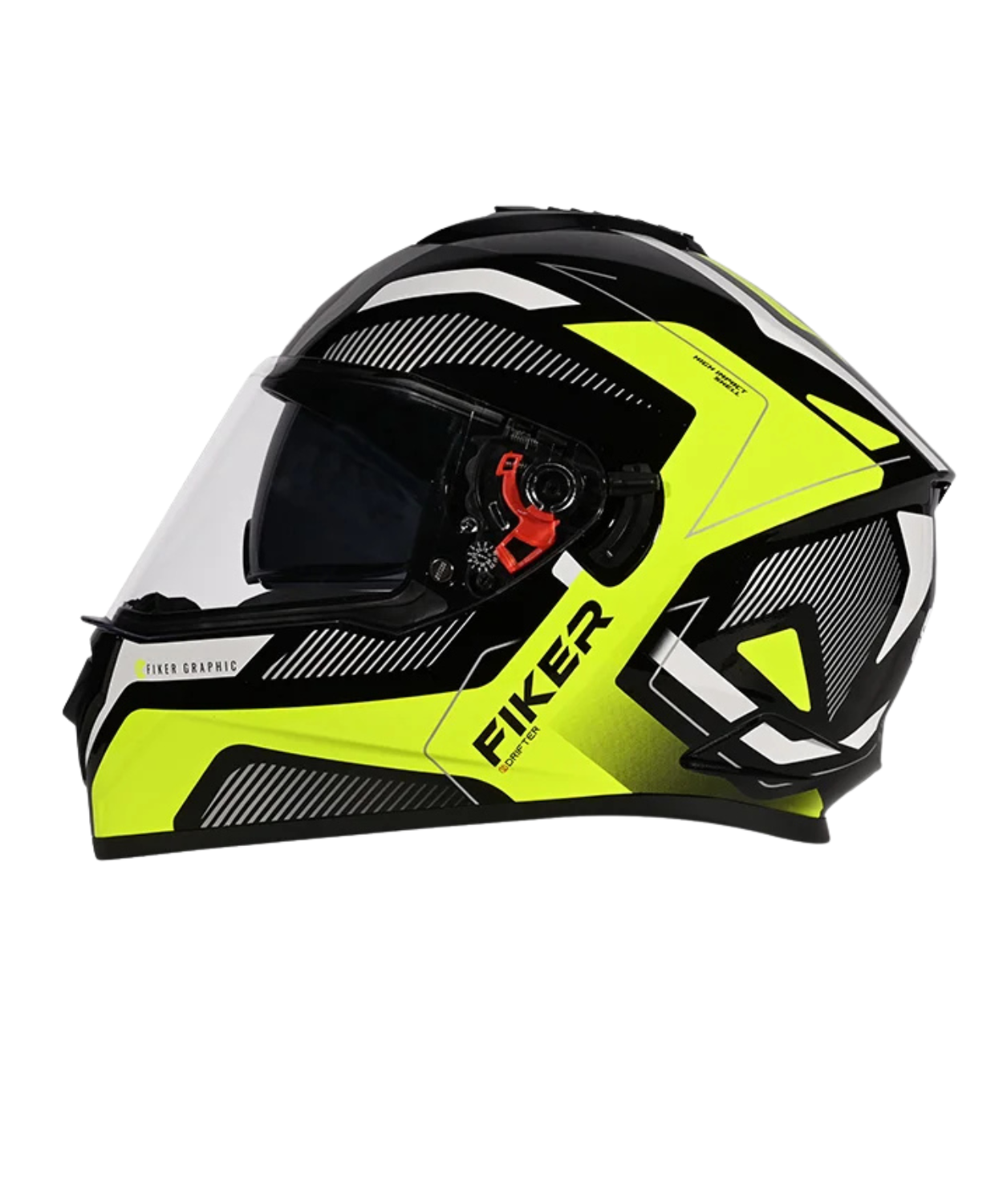 Studds Drifter D5 Fiker Decor Graphics Helmet - Gloss Black Yellow N5