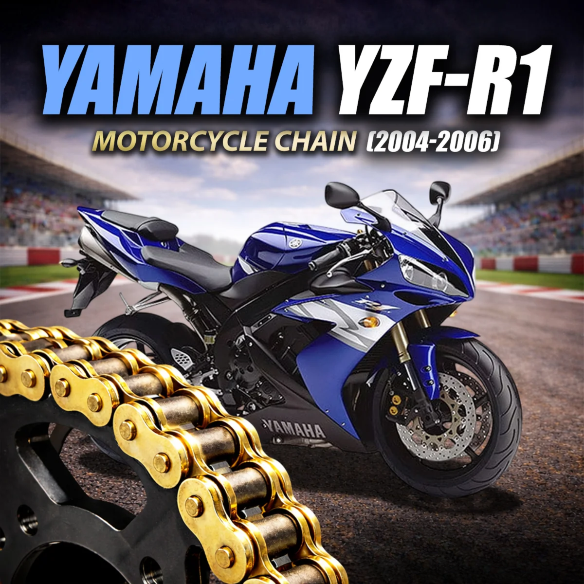 Crank1 Yamaha YZF-R1 (2004-2006) 530 Pitch ZVM-X 116L Chain - Gold