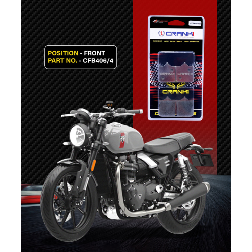 Crank1 Carbon Brake Pads for Triumph Street Twin 900 (2019-2022)