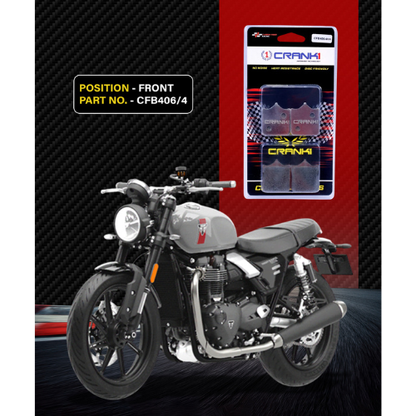 Crank1 Carbon Brake Pads for Triumph Street Twin 900 (2019-2022)