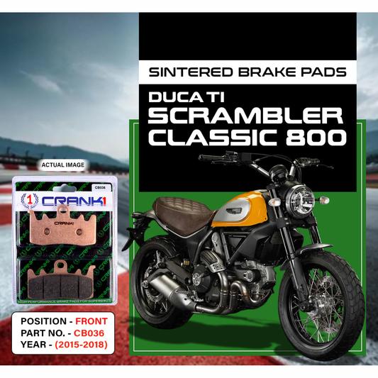 Crank1 Fully Sintered H2 Series Brake Pads for Ducati Scrambler Classic 800 (2015-2018)
