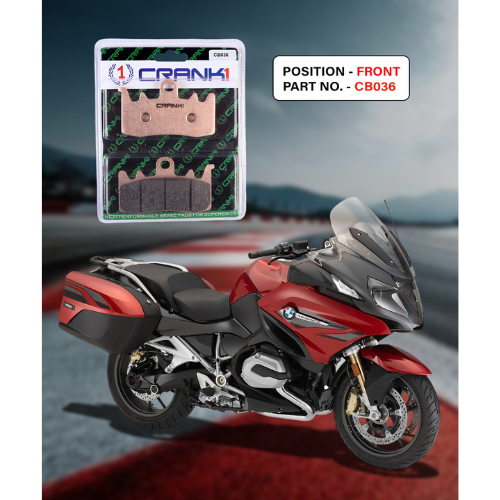 Crank1 Fully Sintered H2 Series Brake Pads for BMW R 1200 RT LC (2014-2018)