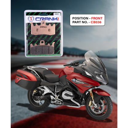 Crank1 Fully Sintered H2 Series Brake Pads for BMW R 1200 RT LC (2014-2018)