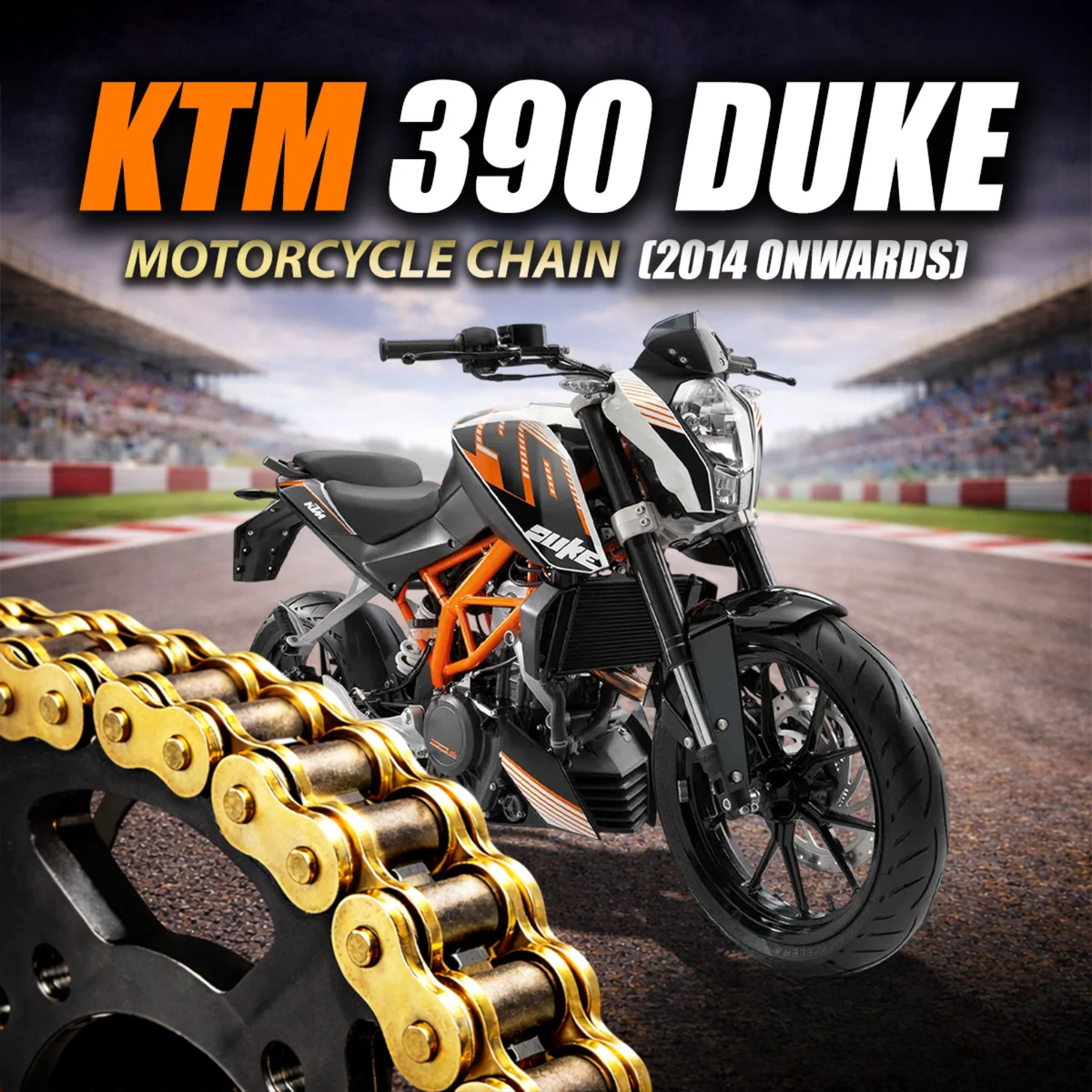Crank1 KTM 390 Duke (2014 Onwards) 520 Pitch ZVM-X 112L Chain - Gold