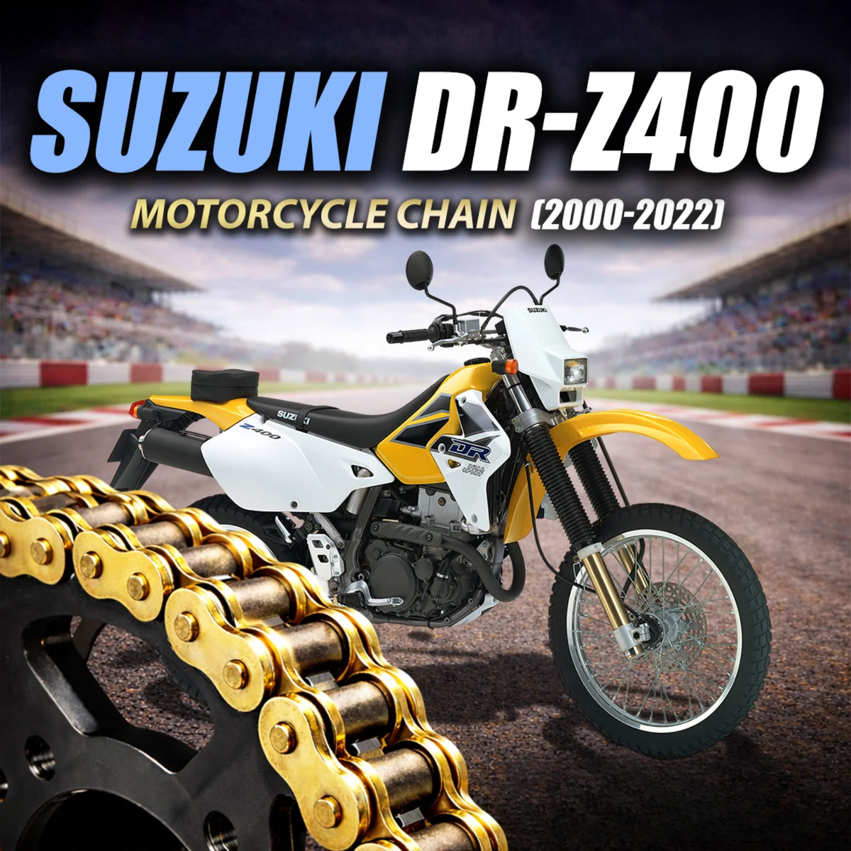 Crank1 Suzuki DR-Z400 (2000-2022) 520 Pitch ZVM-X 112L Chain - Gold