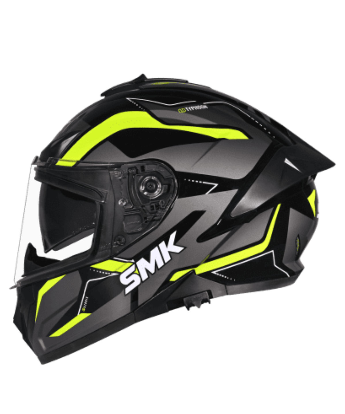 SMK Typhoon Azonix GRPS MA264 Full Face Helmet - Matt Black Yellow - SMK