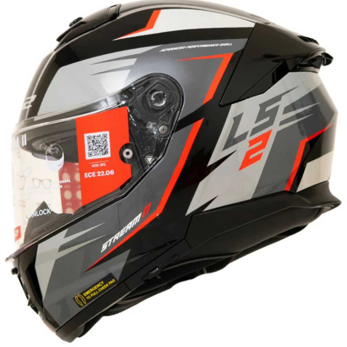 LS2 FF320 Stream II Meteor Full Face Helmet - Gloss Black Red - LS2