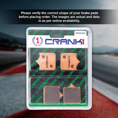 Crank1 Fully Sintered H2 Series Brake Pads for Triumph Speed Triple