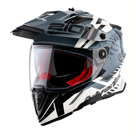 Axor X-Cross Dual Visor Speedometer Helmet - Gloss White Grey