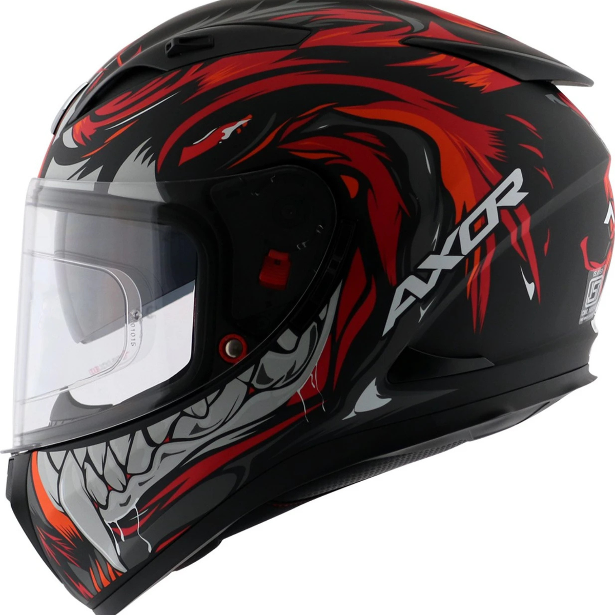 AXOR Street Okami Helmet Dull Black Red - AXOR