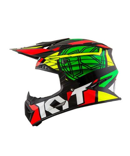 KYT Jumpshot Helmet - Gloss Black Green Fluo