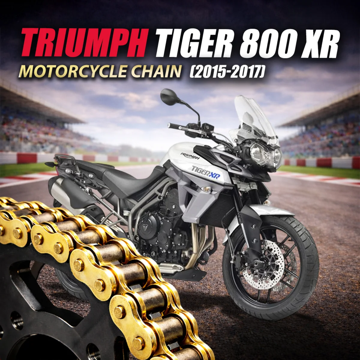 Crank1 Triumph Tiger 800 XR (2015-2017) 525 Pitch ZVM-X 124L Chain - Gold