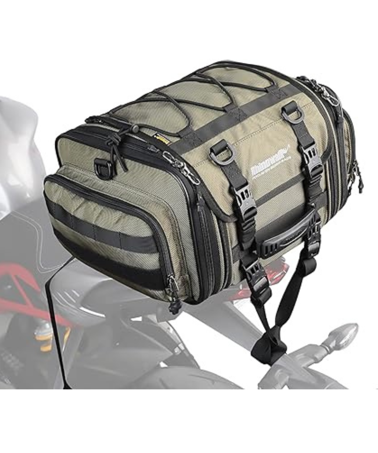 Rhinowalk Deluxe Cruiser Tail Bag 26L - Olive - MT4026