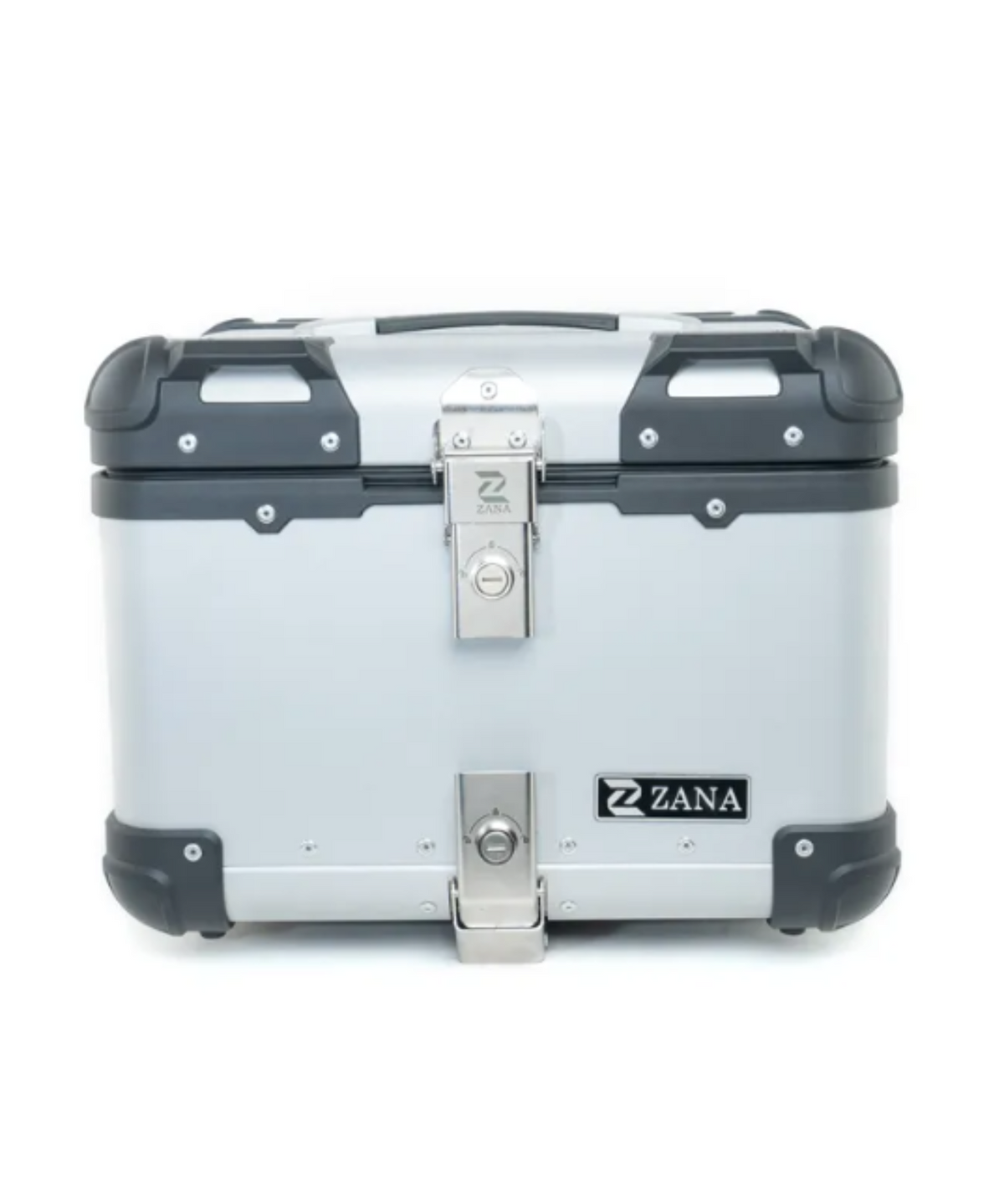 Zana Universal Aluminium R-Flat 45 L Top Box With Back Rest Cushion - Silver - ZI-TB-009 - Zana