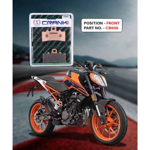 Crank1 Fully Sintered H2 Series Brake Pads for KTM Duke 200 (2012 Onwards)