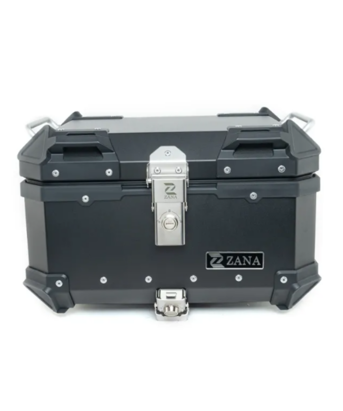 Zana Universal Aluminium L-Flat 35 L Top Box With Back Rest Cushion - Black - ZI-TB-005 - Zana